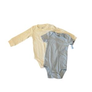 Baby Blue & Ivory White Carter’s Infant Onesie Bundle